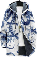 Men's Hooded Sweater Coat Knit Fleece Lined Long Cardigan Jacket by Unknown