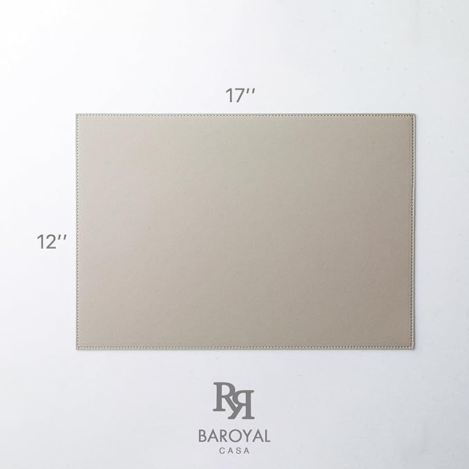 Faux Leather Placemats Set of 12 Vinyl Washable Wipeable Table Mats - Image 6