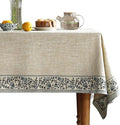 ISAENNE Designer Vintage Linen Elegant Extra Long Table Cloth Rectangular by Isaennehomedecoration