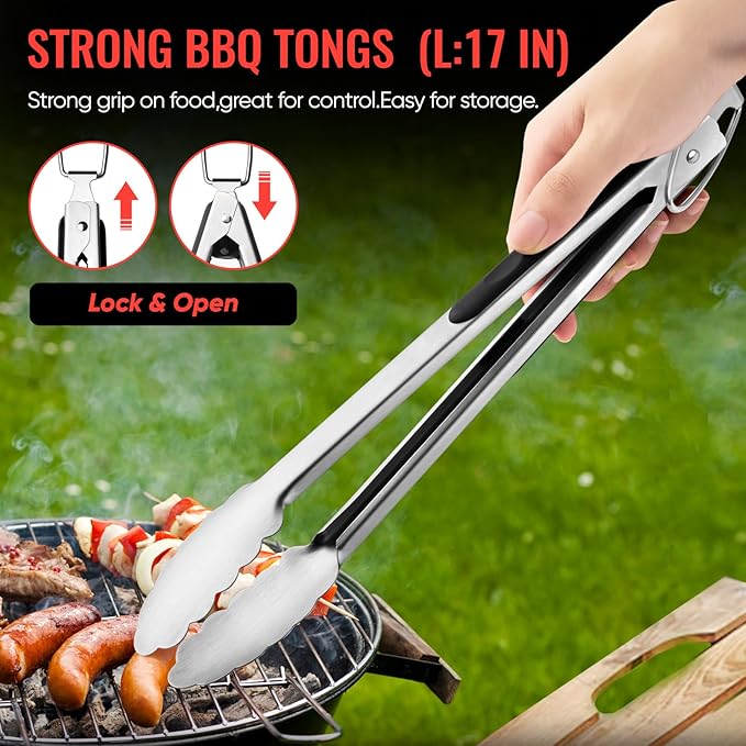 Barbecue Tool Set: Stainless Steel 11-Piece Grill Utensil Kit with Gift Box