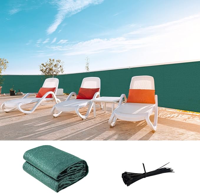 LOVE STORY Custom Size 3'x4' Dark Green Balcony Privacy Screen, UV Block by LOVESTORY