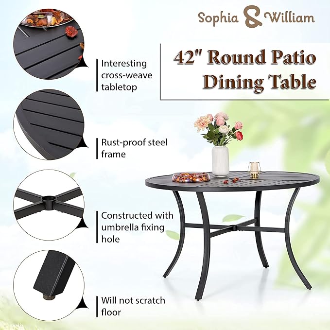 Sophia & William Outdoor Dining Set Patio Dining Set - Image 5