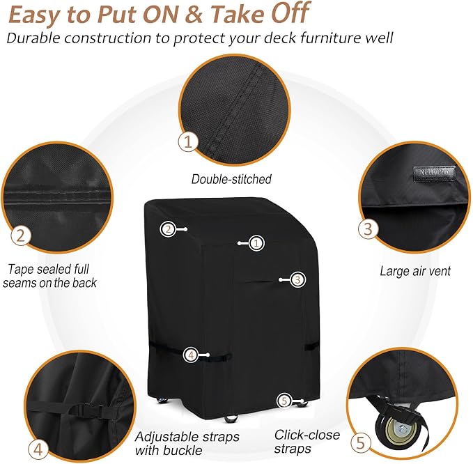 NettyPro BBQ Grill Cover Heavy Duty Waterproof 32 inch, Outdoor 2 Burner Gas - Image 5