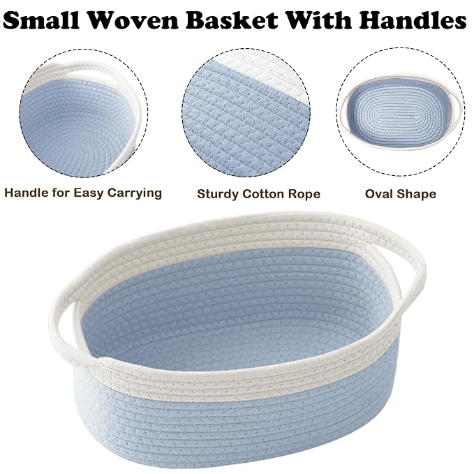Gift Basket with Gift Bag and Ribbons, Small Rope Woven Shelf Storage, Baskets - Image 3