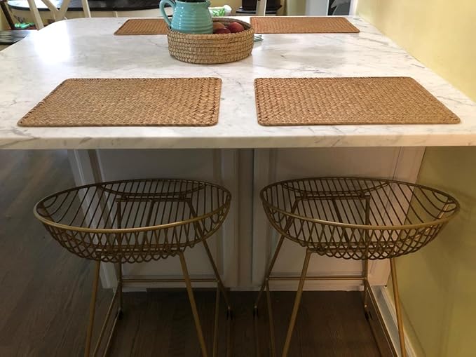 8 Pack Rectangular Woven Placemats, Rattan Wicker Table Mats, Natural Seagrass - Image 8