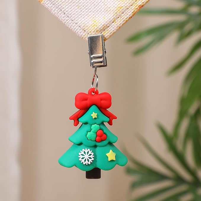 TwoFish Home Set of 4 Xmas Tree Tablecloth Weight Clamps Xmas Tree Style - Image 2