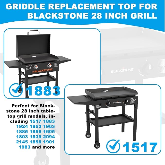 Flat Top Griddle for Blackstone 28 Inch Grill Powder Coated Steel Griddle - Image 3