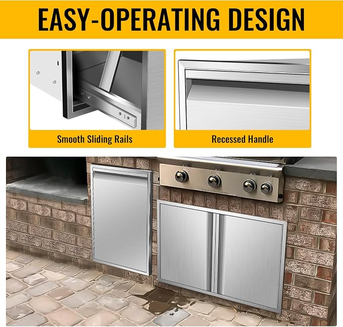 Outdoor Kitchen Drawers, Box Frame Style Flush Mount BBQ Drawer w/Stainless - Image 5