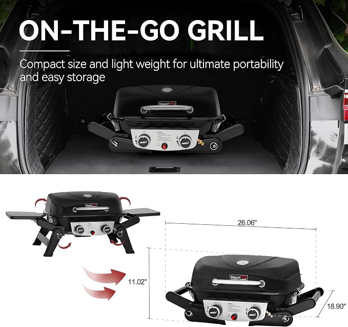 Royal Gourmet GT2005 2 Burner Portable Propane Gas Grill - Image 6