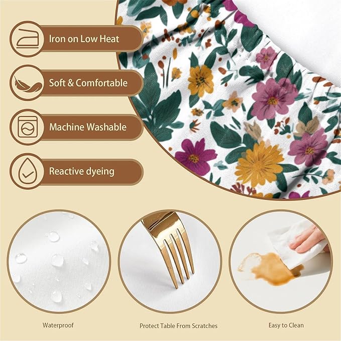 Rectangle Table Cloth Cover Waterproof Elastic Fitted Polyester Fitted - Image 3