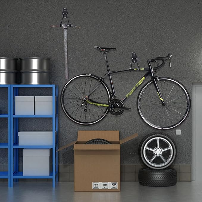 Heavy Duty Metal Wall Hooks 2Pcs Black Utility Garage Storage Hangers - Image 7