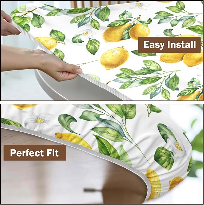 Lemon Round Fitted Tablecloth - Image 6
