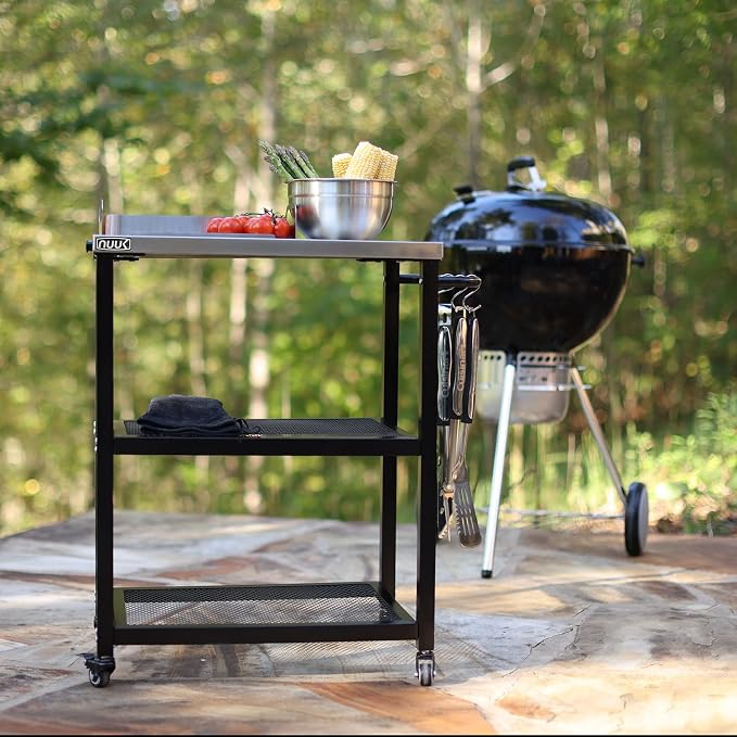 NUUK Three-Shelf Rolling Outdoor Dining Cart Table - Image 7