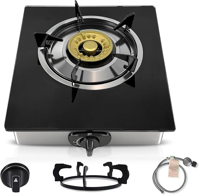 Single Burner Propane Stove, Portable Tempered Glass Camping Stove Propane by Unknown