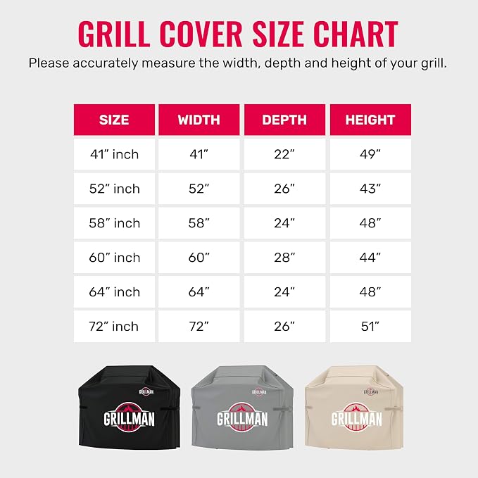 Grillman Grill Cover, BBQ Outdoor Grill Covers, Gas Grills, Waterproof - Image 6