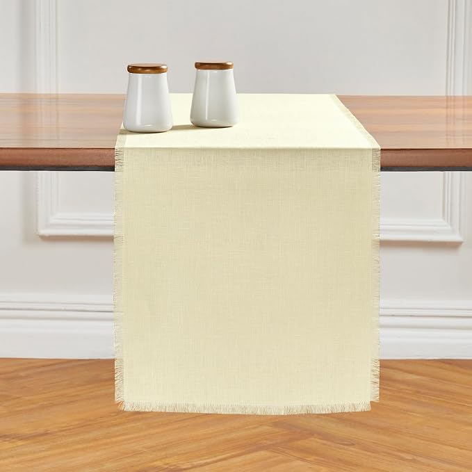 Solino Home Fringe Linen Table Runner 48 Inches - Image 2
