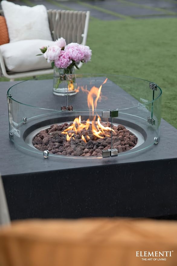 Elementi | Bundle Metropolis Gas Fire Pit Cast Concrete 56" Rectangular Fire - Image 5