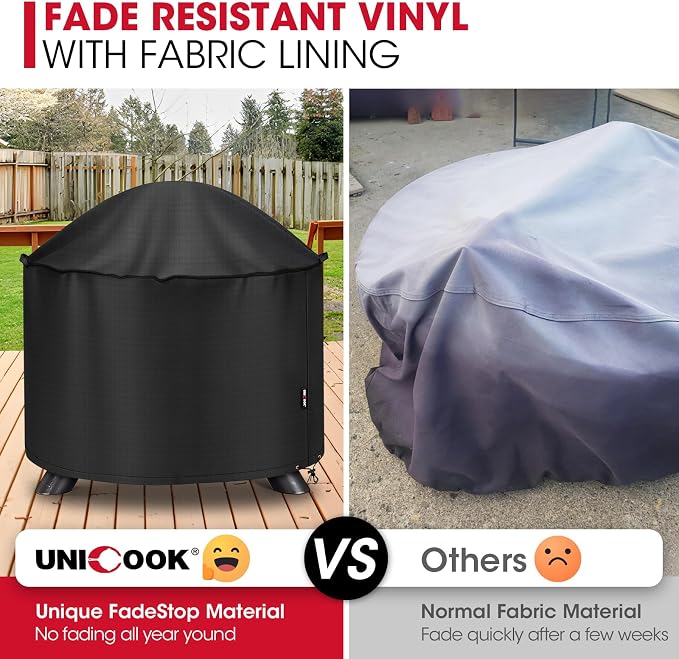 Unicook Firepit Cover Round 36 Inch, Waterproof Fade Resistant Outdoor Fire - Image 4