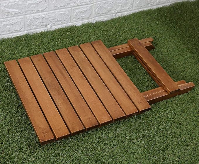 Small Side Table Square Folding, Patio Foldable Wooden End Table - Image 6