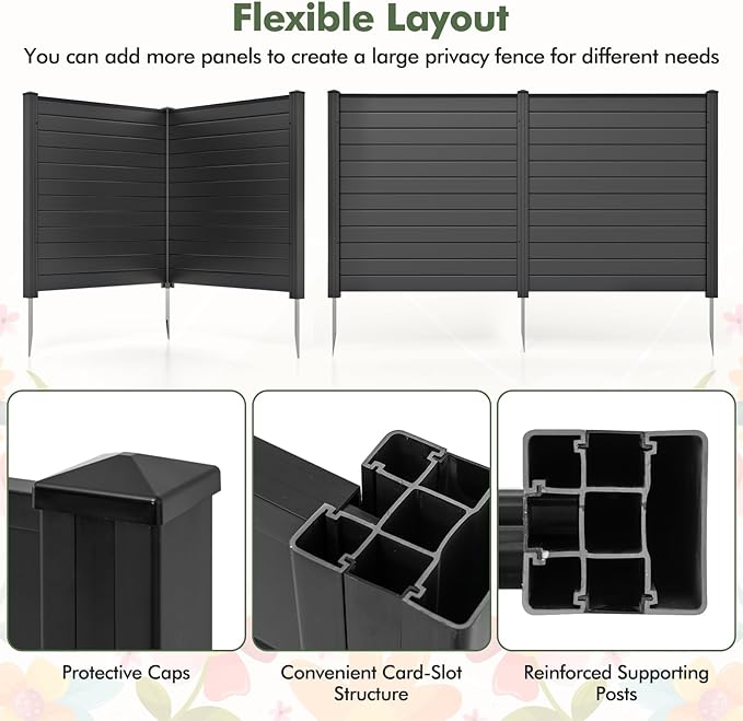 Giantex 2 Panels Outdoor Privacy Screen, Trash Can Enclosure - Image 5