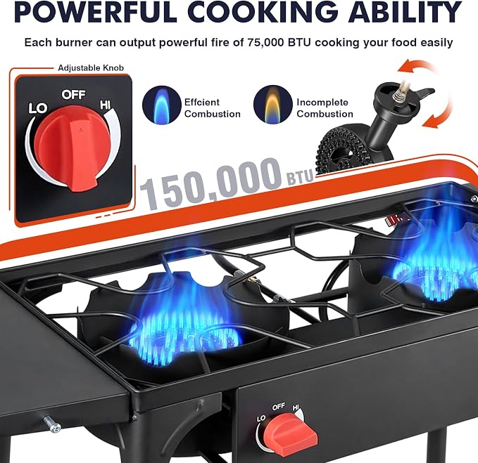 Llamaviva 2 Burner Gas Stove, Propane Outdoor Stove - Image 4