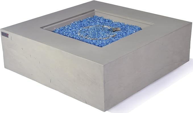 Elementi+ | Bergen Gas Fire Pit Cast Concrete 40" Square Fire Table, Outdoor - Image 3