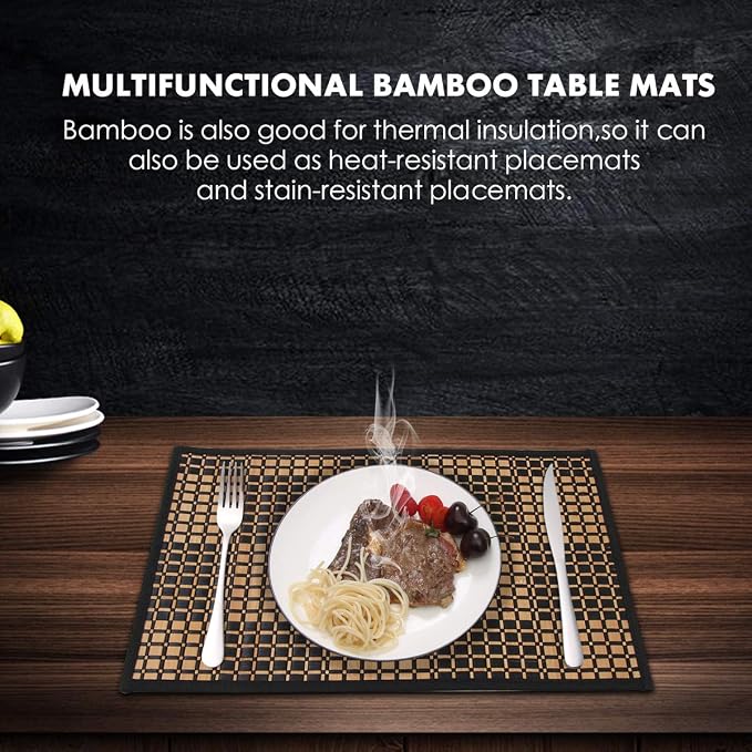 Placemats Set of 6 for Dining Table, Bamboo Place Mats for Kitchen Table Decor - Image 5