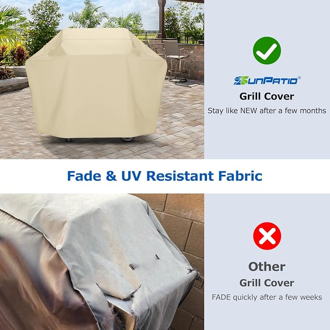 SunPatio BBQ Grill Cover 70 Inch, Outdoor Waterproof Large Barbecue Cover - Image 4