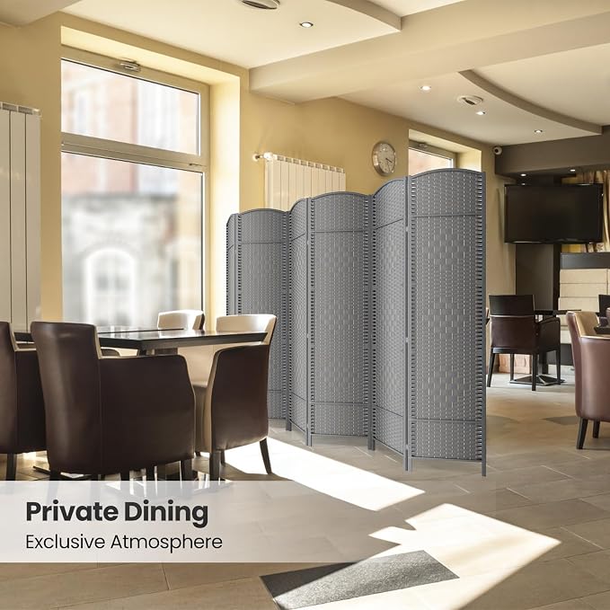 Folding Room Divider, Weave Fiber Privacy Screen, Extra Wide Room Screen - Image 6