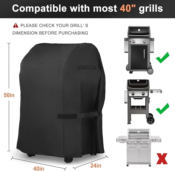 LBTING Grill Cover, 40-inch Heavy Duty 300D Oxford Waterproof Windproof UV - Image 2