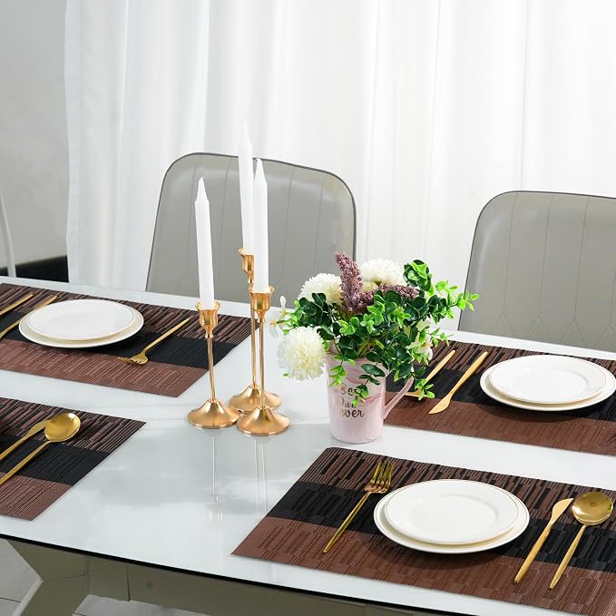 Placemats Set of 8，Non-Slip PVC Weave Table Mats Easy to Clean，Heat Resistant - Image 5