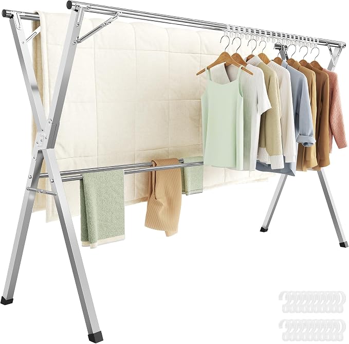 SONGMICS Clothes Drying Rack, Heavy-Duty Laundry Drying Rack, 52.4-78.7 Inches by SONGMICSbySONGMICSHOME