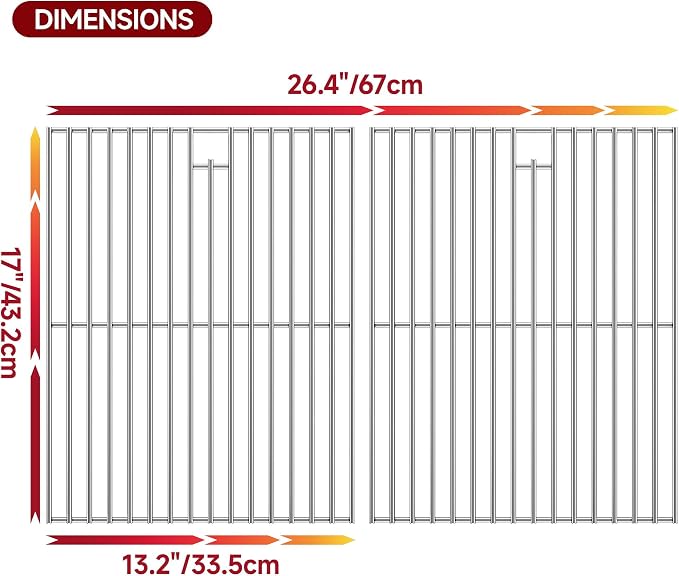 26.4’’Wx17’’D Grill Grates Replacement - Image 2