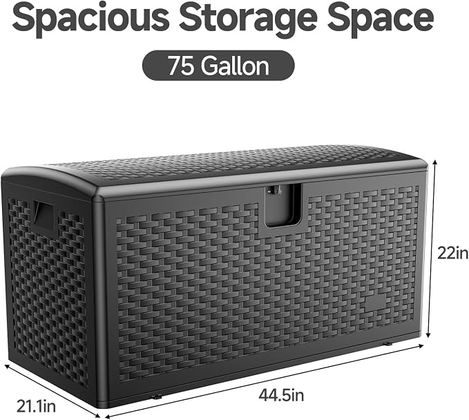 JEKO&JEKO 185 Gallon Outdoor Storage Box Set - Image 2