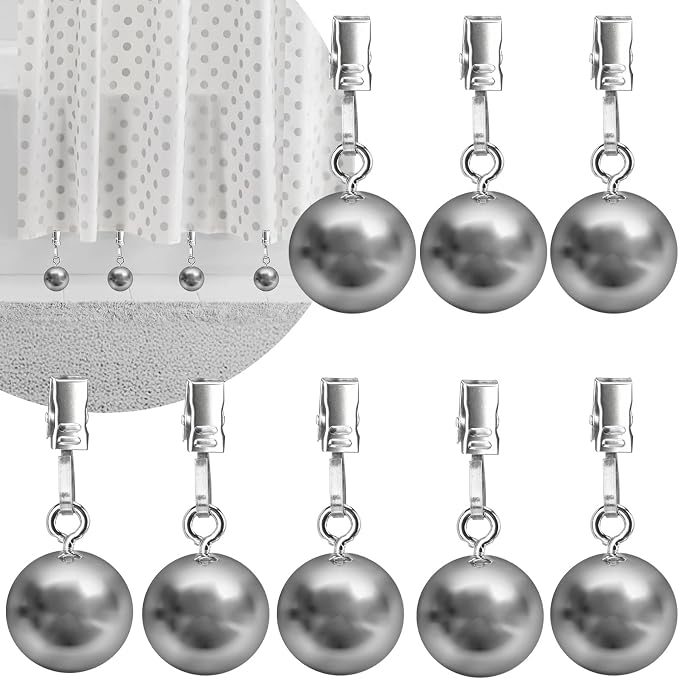 8 Pack Shower Curtain Weights, Prevent Curtain Liner from Blowing Around by Yteseery