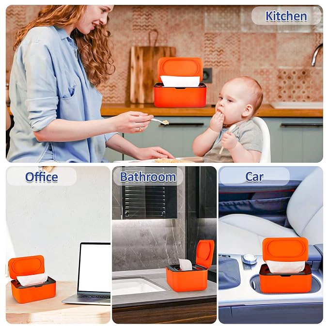 Baby Wipes Dispenser, Wipes Case Baby Wipe Holder Keeps Wipes Fresh, Easy Open - Image 5