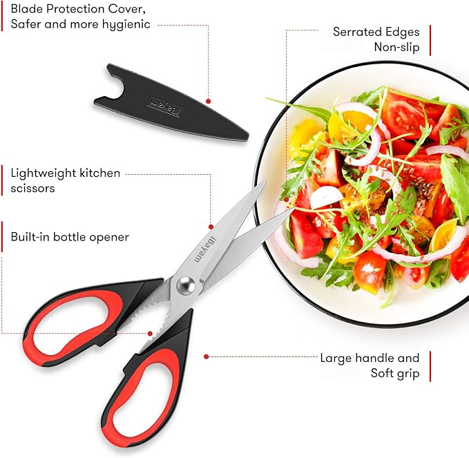 iBayam Kitchen Scissors All Purpose Heavy Duty, Kitchen Utensils Set, Stainless - Image 2