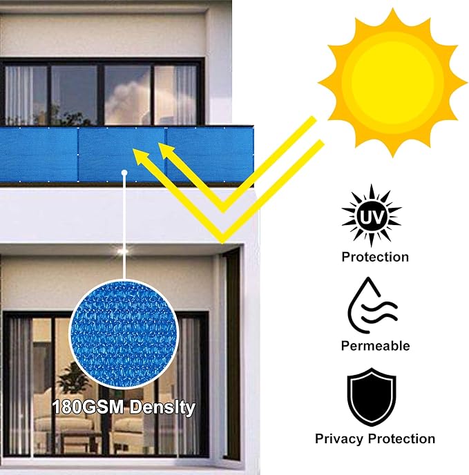 Eden's Decor Balcony Privacy Screen Cover Mesh Windscreen Weather-Resistant UV - Image 4