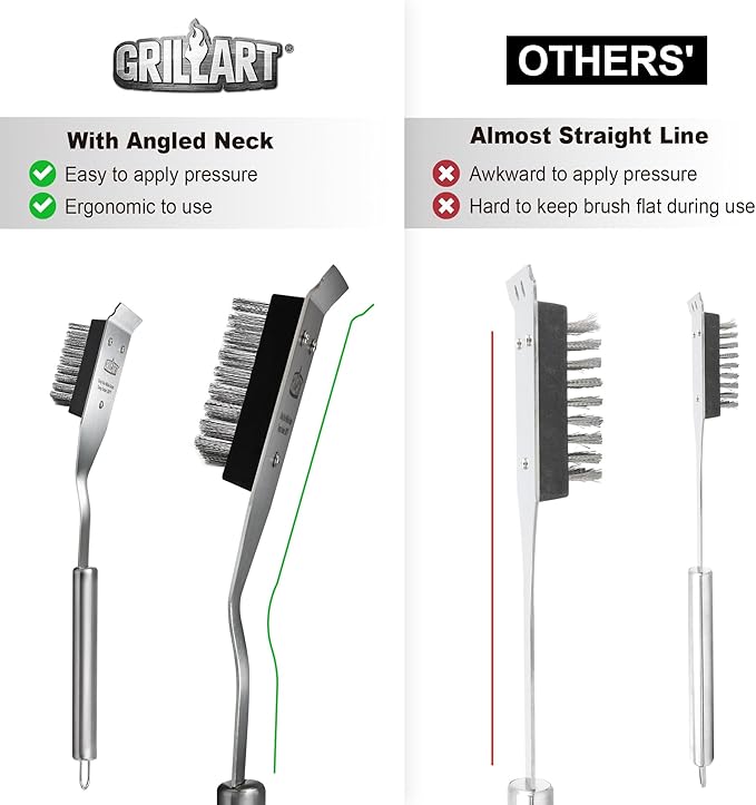 GRILLART Grill Brush and Scraper, Wire BBQ Grill Brush - Image 3