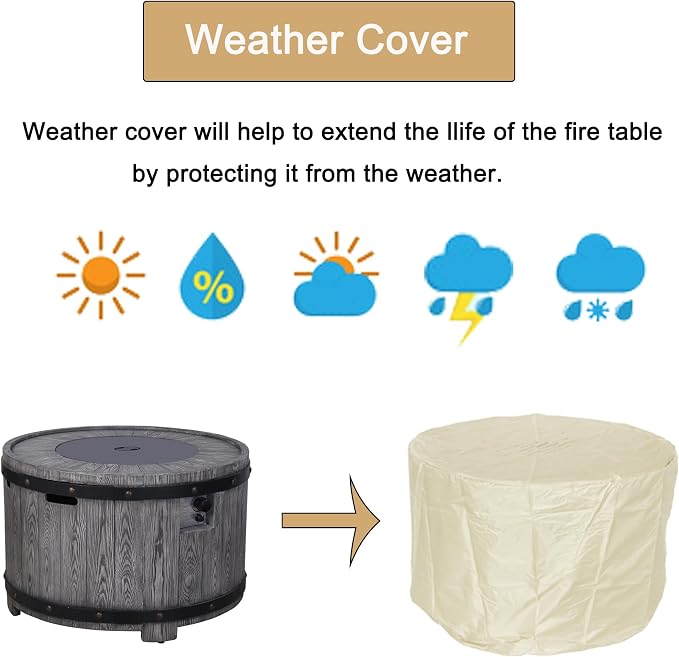 Afterglow Outdoor 36" Round TerraFdab Propane Fire Pit Table - Image 5
