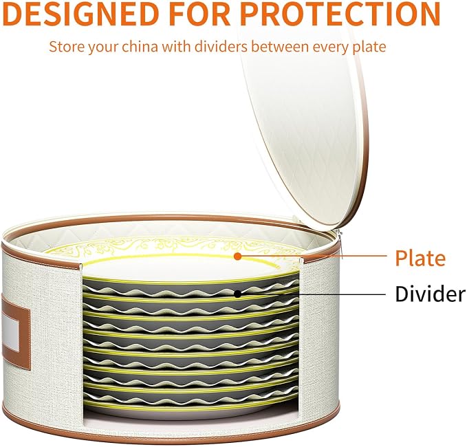 Aokeyee 4 Pcak China Storage Containers, Hard Shell Plates Storage Box - Image 4