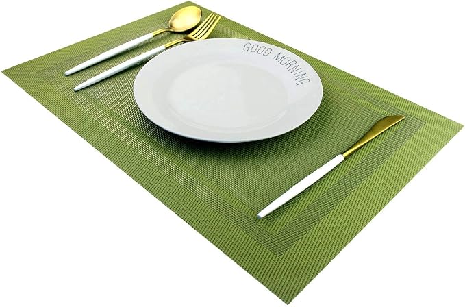 PIGCHCY Heat Insulation Non Slip Plastic Placemats, Washable Easy to Clean - Image 3