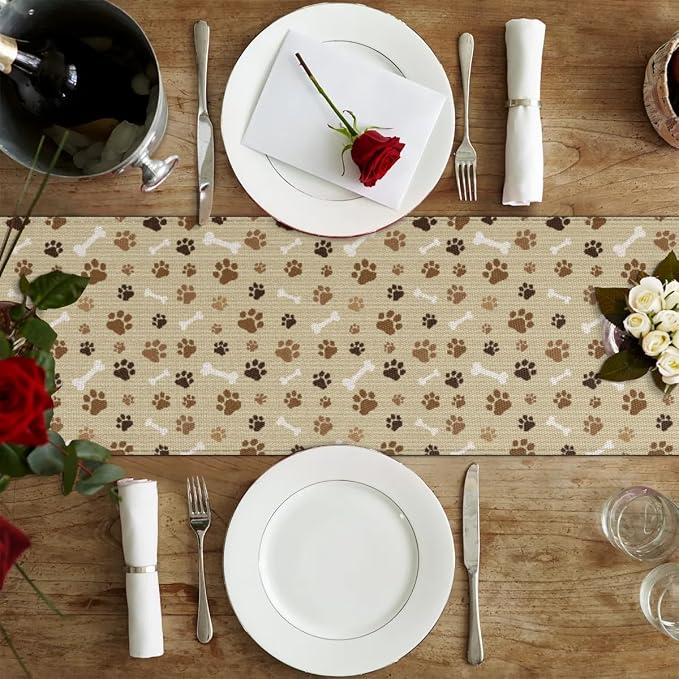Pet Paws Table Runner Kitchen Dining Table Runner 13*72in Table Center Decor - Image 4