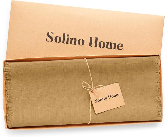 Solino Home Fringe Linen Table Runner 108 Inches Long - Image 5
