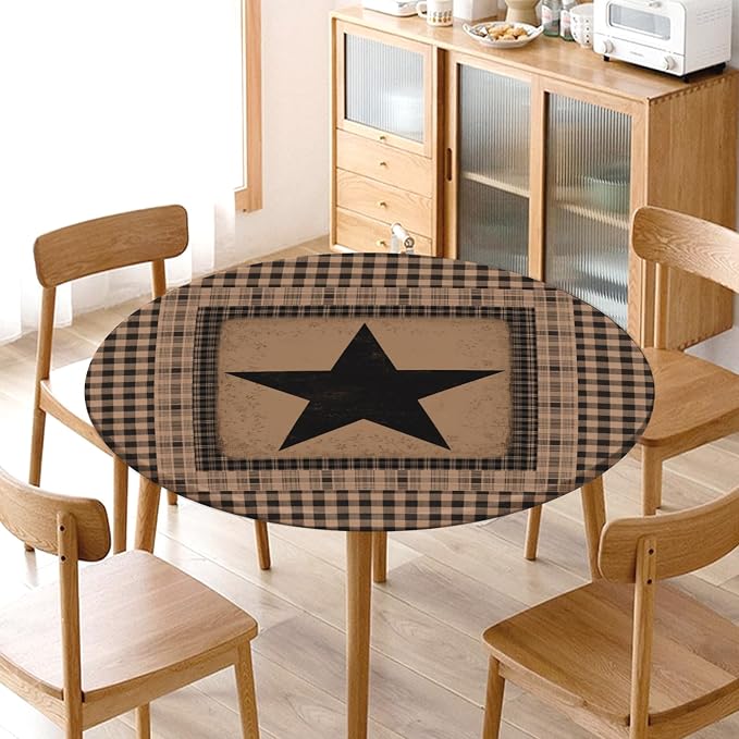 Western Texas Star Round Fitted Tablecloth - Image 8
