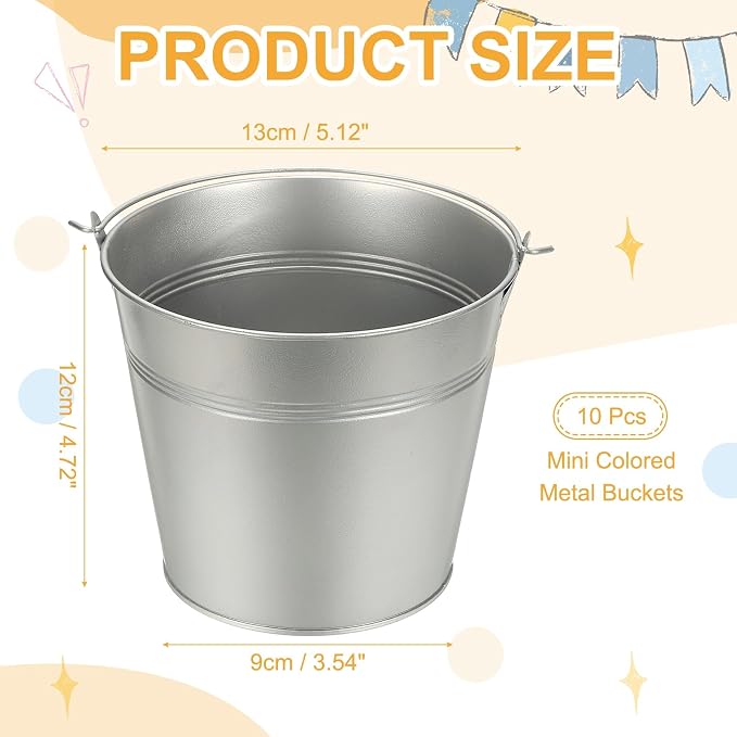 Small Metal Buckets, Mini Buckets - Image 2