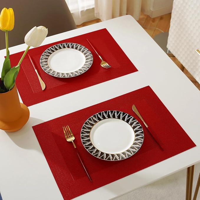 Vinyl Placemats Heat-Resistant Table Mats Washable Easy Clean Plastic Placemats - Image 3