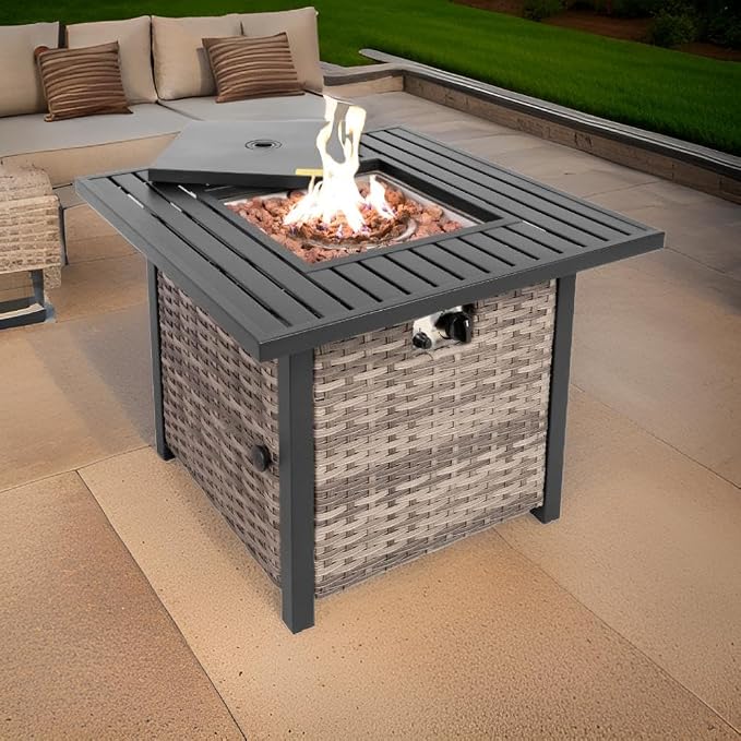 Basel Propane Fire Pit Table 30” Outdoor Firepit 50, 000 BTU Firepits - Image 5