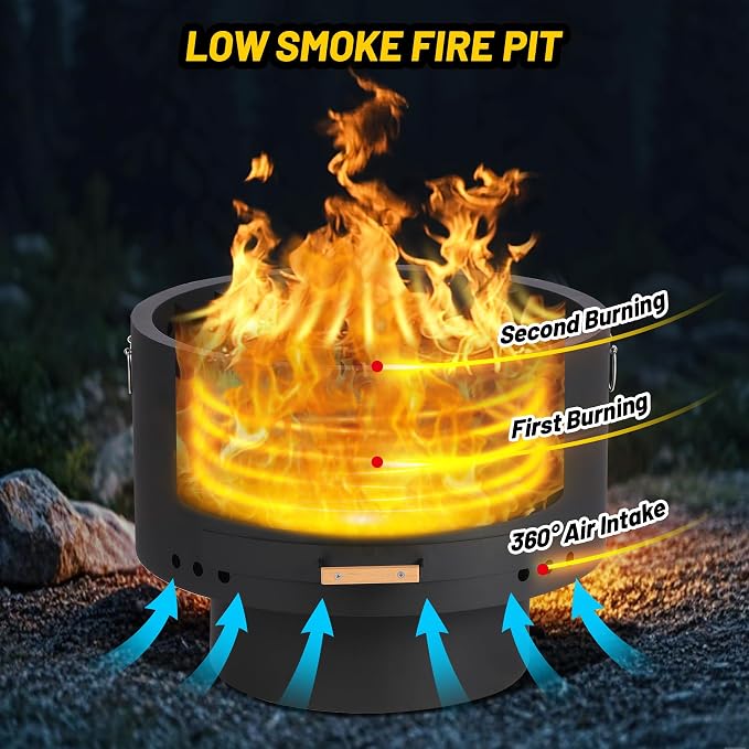 GarveeLife 26 in Smokeless Fire Pit - Image 4