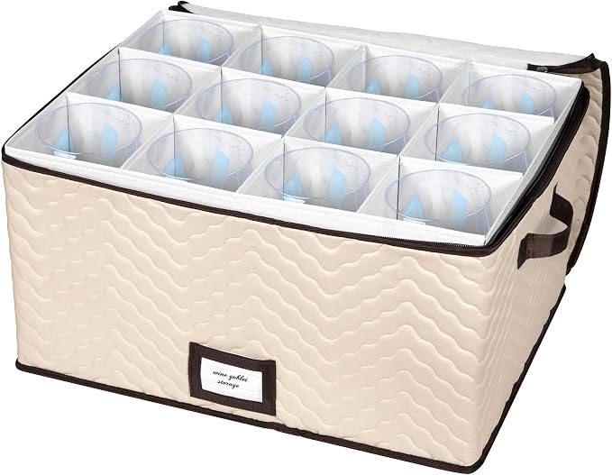 Wine Glass Storage Box with Dividers - Image 9